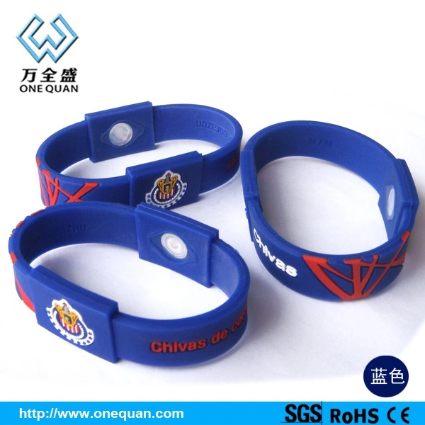 China precio de fábrica Pulsera de silicona con grabado láser brazalete ajustable