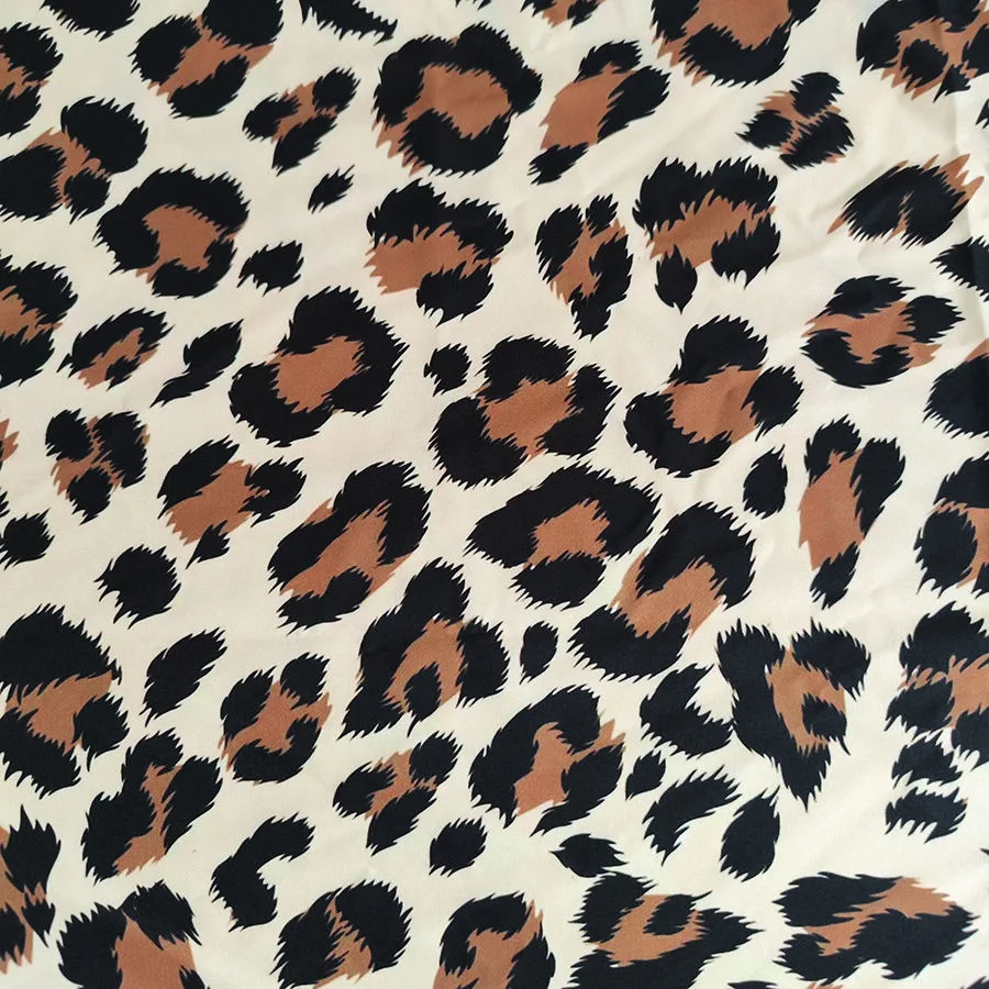 Fashionable Leopard Pattern Polyester Printed Fabric for Garment Lining