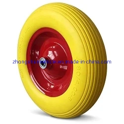 Good Quality Multi Color 4.000-8 PU Solid Foam Wheelbarrow Wheel for Wheelbattow