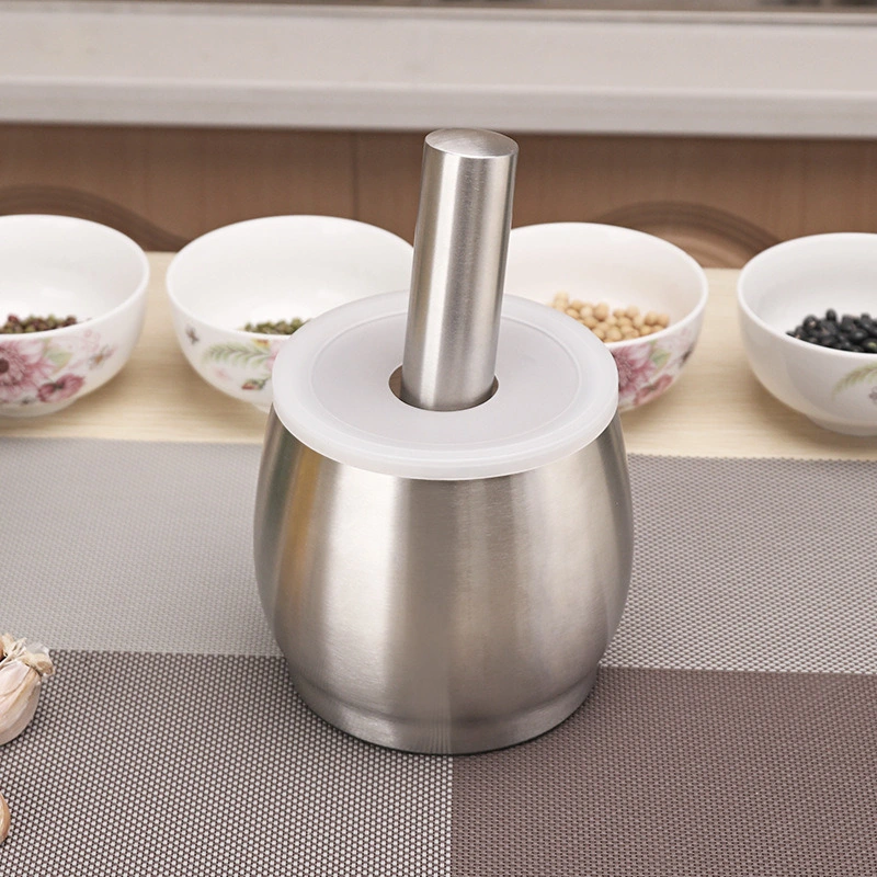 Stainless Steel Mortar and Pestle Pill Crusher Spice Grinder Ai14069