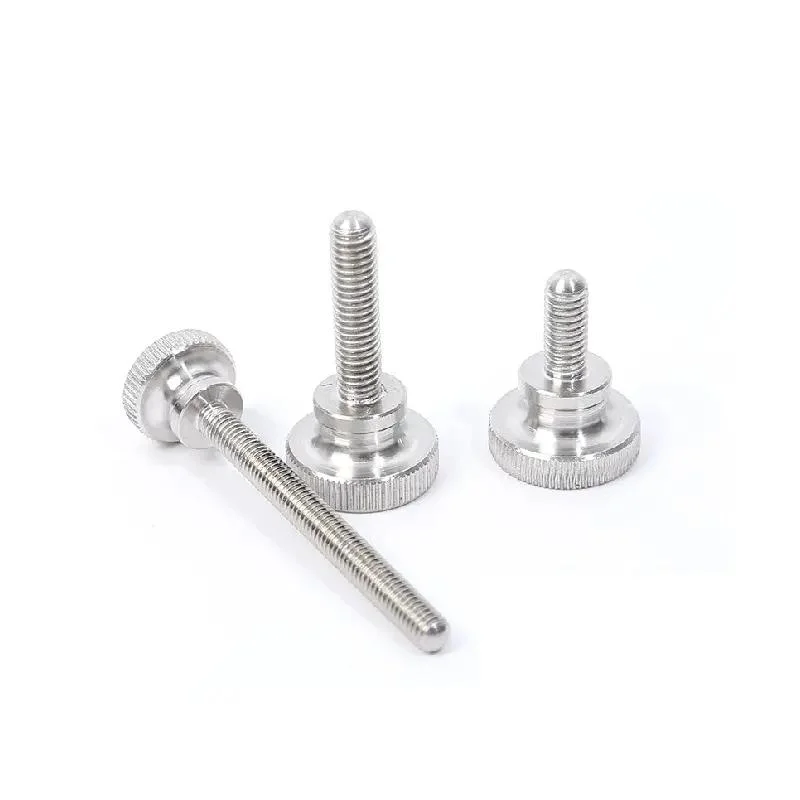 in Stock Wholesale/Supplier Stainless Steel GB835 Hand Twist Fine Adjustment Bolts Large Flat Round Head Knurled Thumb Screws