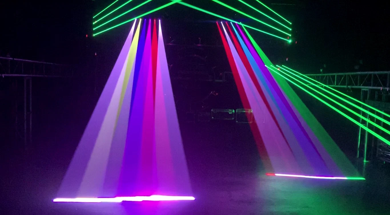 Todas as cores RGB 3 em 1 DMX512 Control 6 olhos movendo cabeça a luz do feixe fase de LED de luz laser