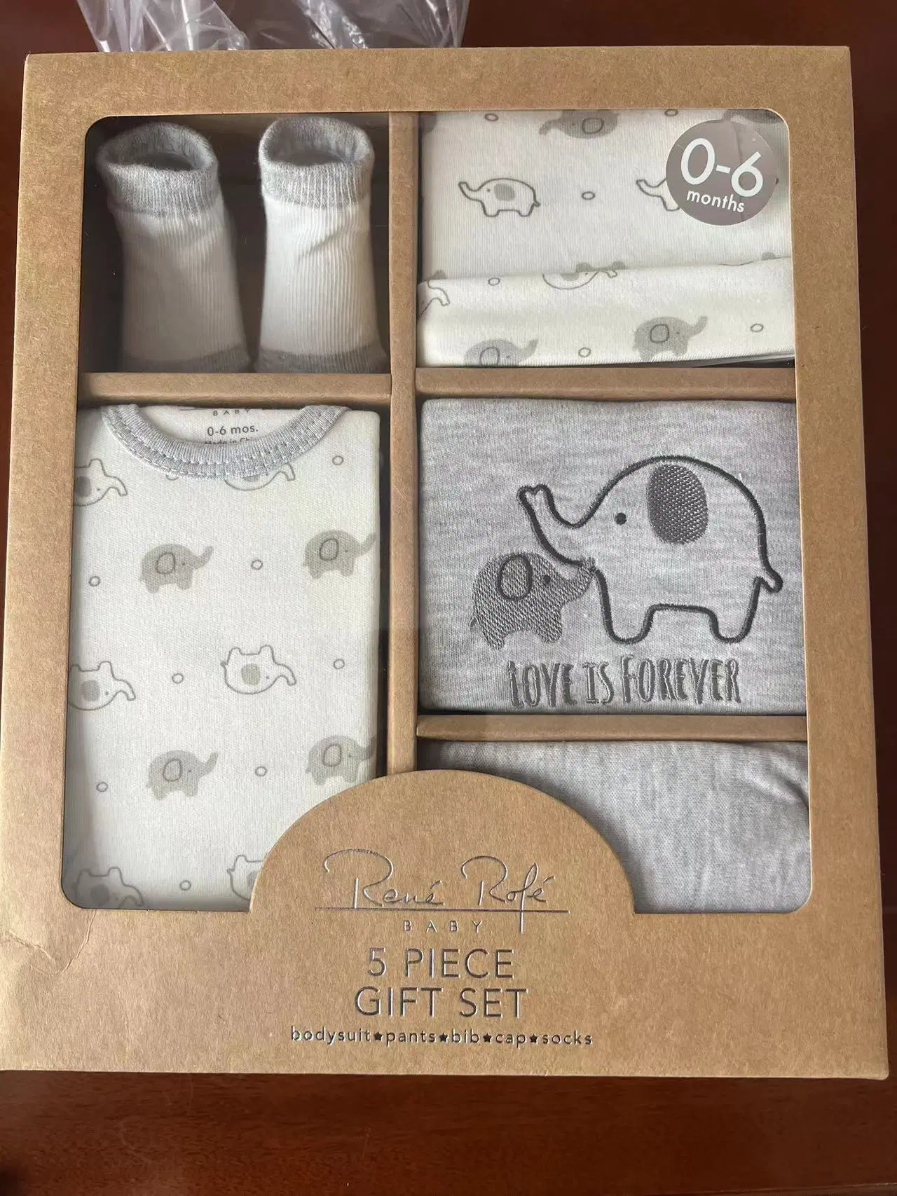 Hersteller Baby Lätzchen Bodysuit Hosen Mütze Socken 5pcs New Born Geschenkset Für Babys