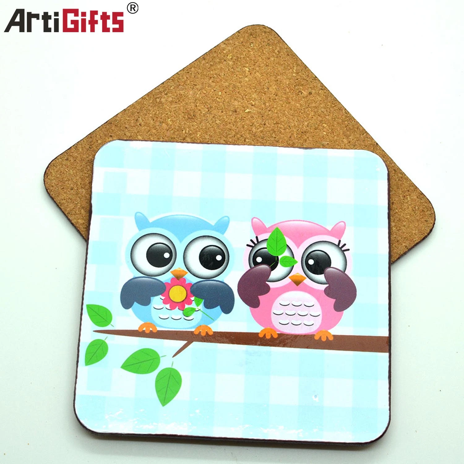 Customized Design PVC Wood Leather Cup Coaster