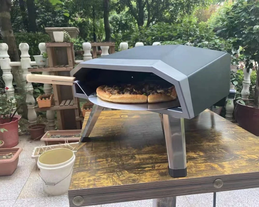 Portable Commercial Gas Burner Outdoor Bread Pizza Gas Oven with Rotating Stone