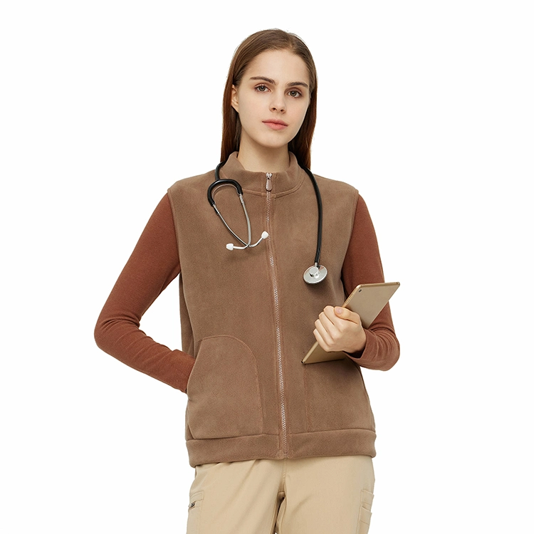 China Suppliers Hospital Uniform Suits Winter Scrub Vest Hospital Jacket Sleeveless Nursing Uniforms Medical Vest Jacket