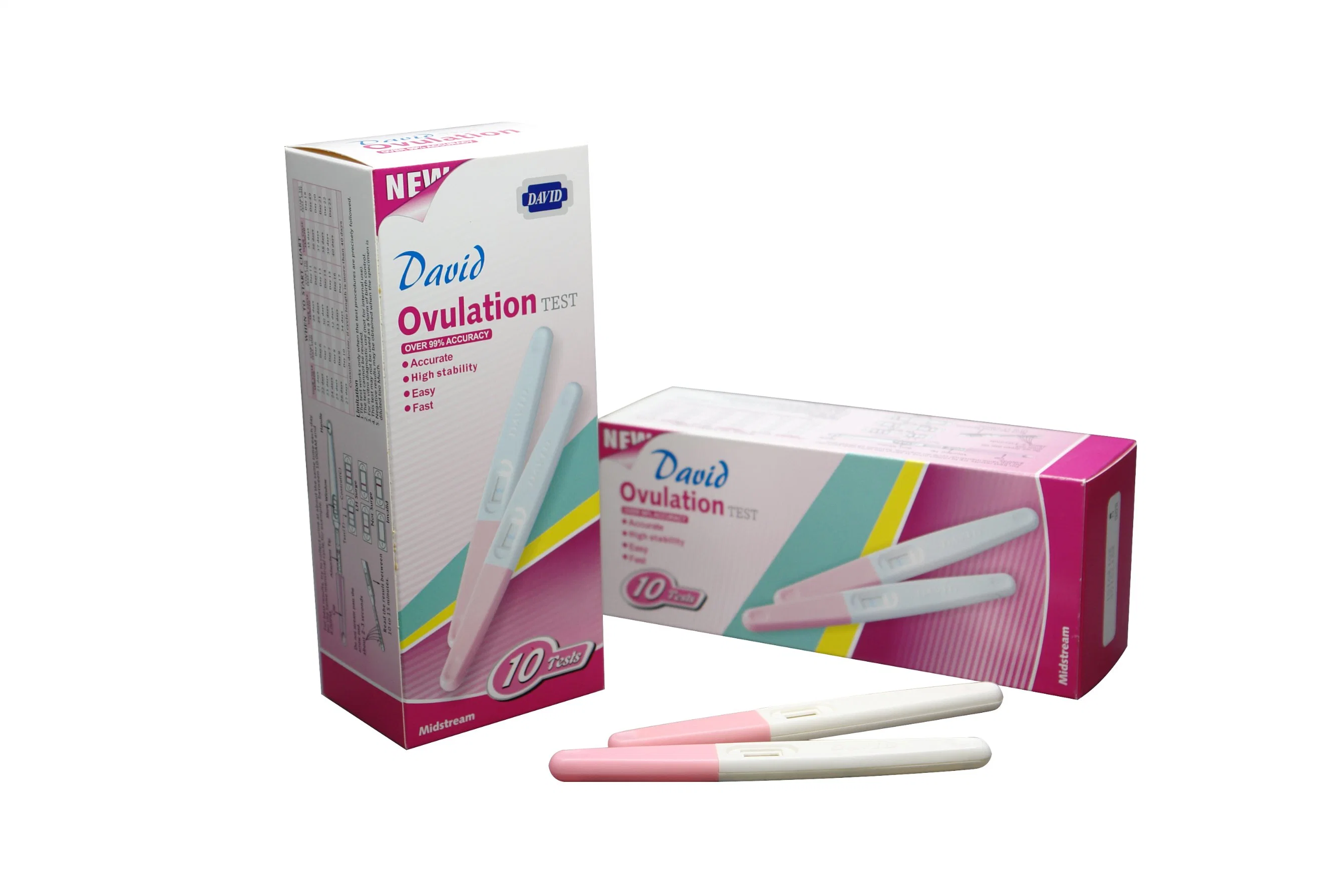 Suministros médicos de la Marca CE Pruebas de fertilidad de la OTC Lh ovulación tira de prueba rápida Prueba de cassette a mitad de camino