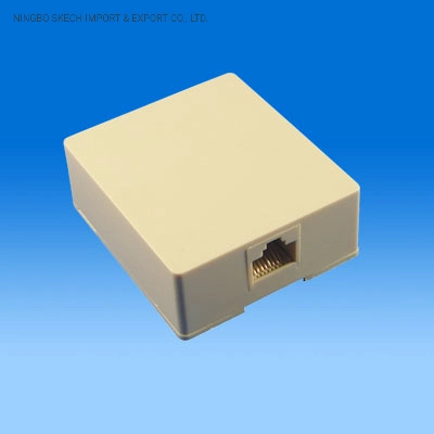 Conector modular RJ45, un puerto conector de salida 8p8c Caja de superficie de la toma para el cableado de red Soluation