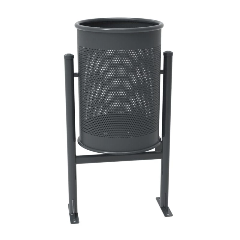 Outdoor Indoor Public Commercial Metal Waste Bin Big Size Round Garbage Galvanized Steel Trash Bin