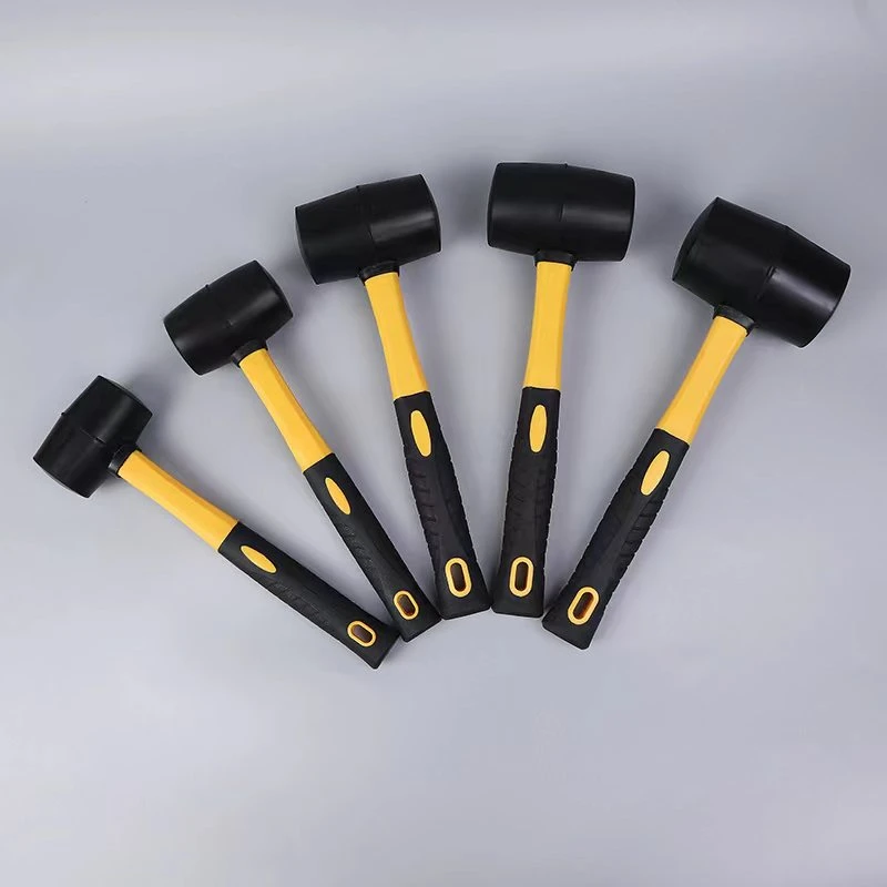 Fiberglass Handle White Double-Headed Rubber Head Rubber Sledge Rubber Hammer