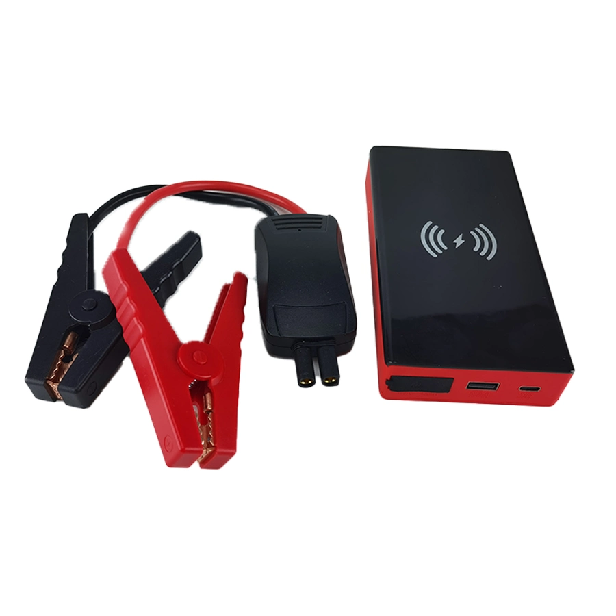 Factory Supply Portable Car Jump Starter 12V 24V Vehicle Booster Starting Device Auto Emergency Lithium Battery Power Bank Jump Starter with Wireless Charger