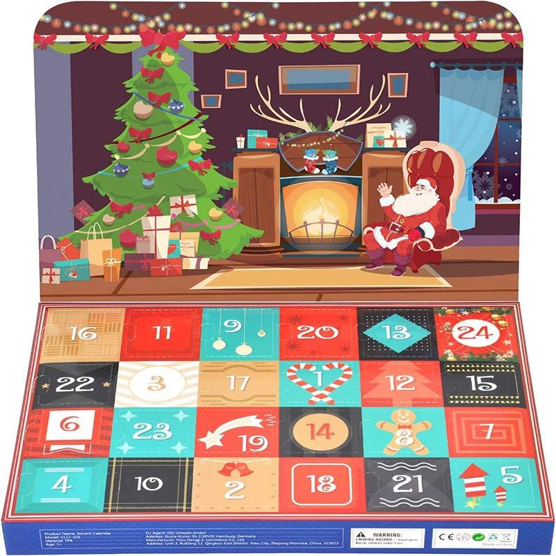 Caja de Ciegos Toy Lego cuenta atrás 24 días Calendario de Adviento de Navidad Regalo Cartoon niños Caja ciega impresión personalizable