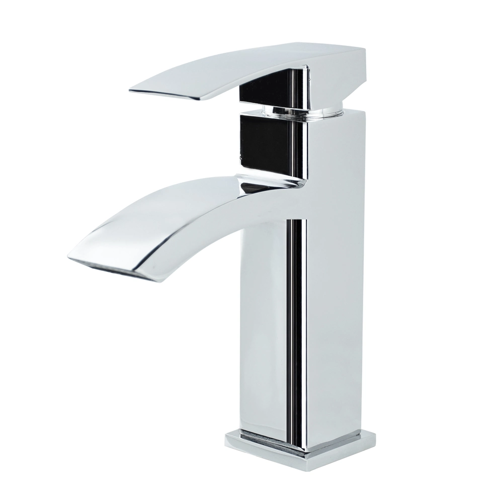 Zinc Chrome Square Small Bathroom Basin Faucet Deck Mounted