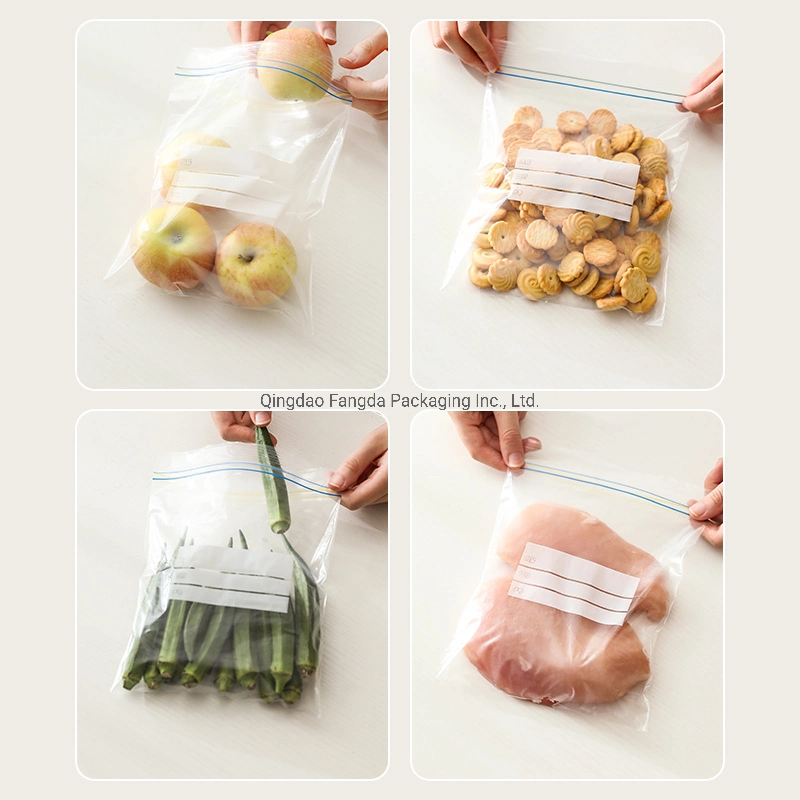 Amazon Venta caliente doble Ziploc bolsas reutilizables congelador