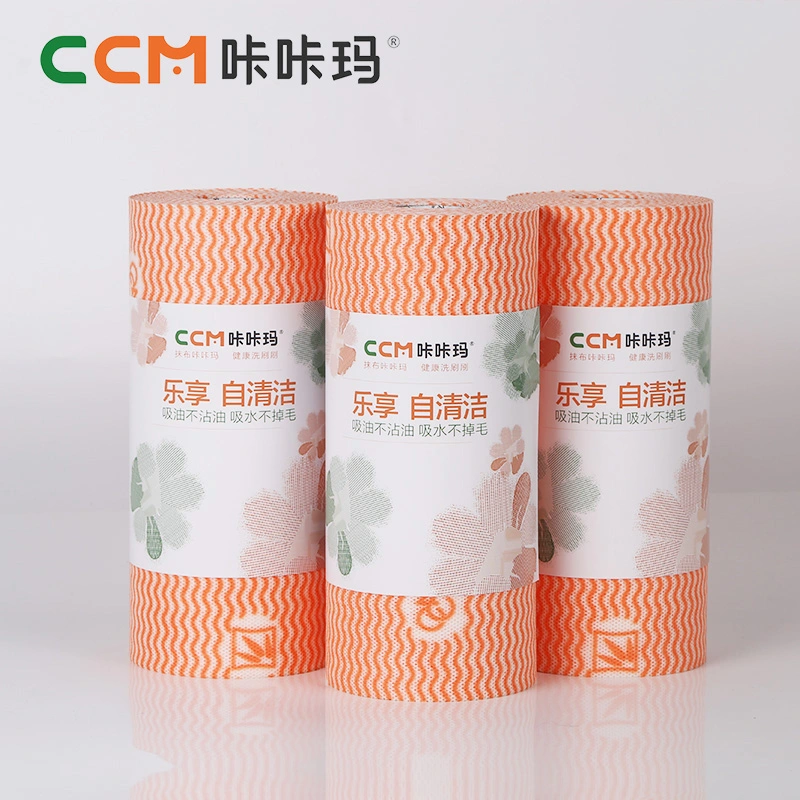 Factory Direct Sale Disposable Dish Towel Non-Woven Material Dish Cloth Roll Paper for Home