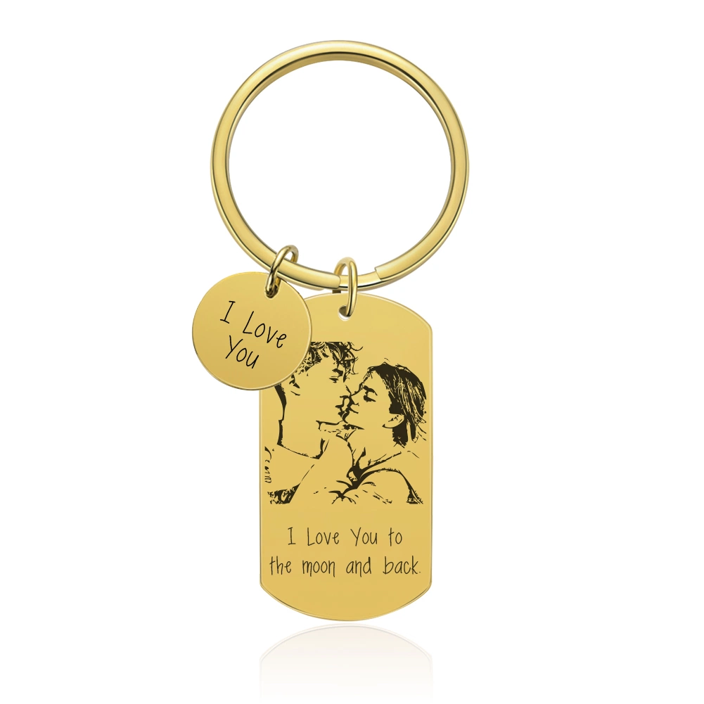 Custom Calendar Dog Tag with Disc Keychain Engraved Name Souvenir