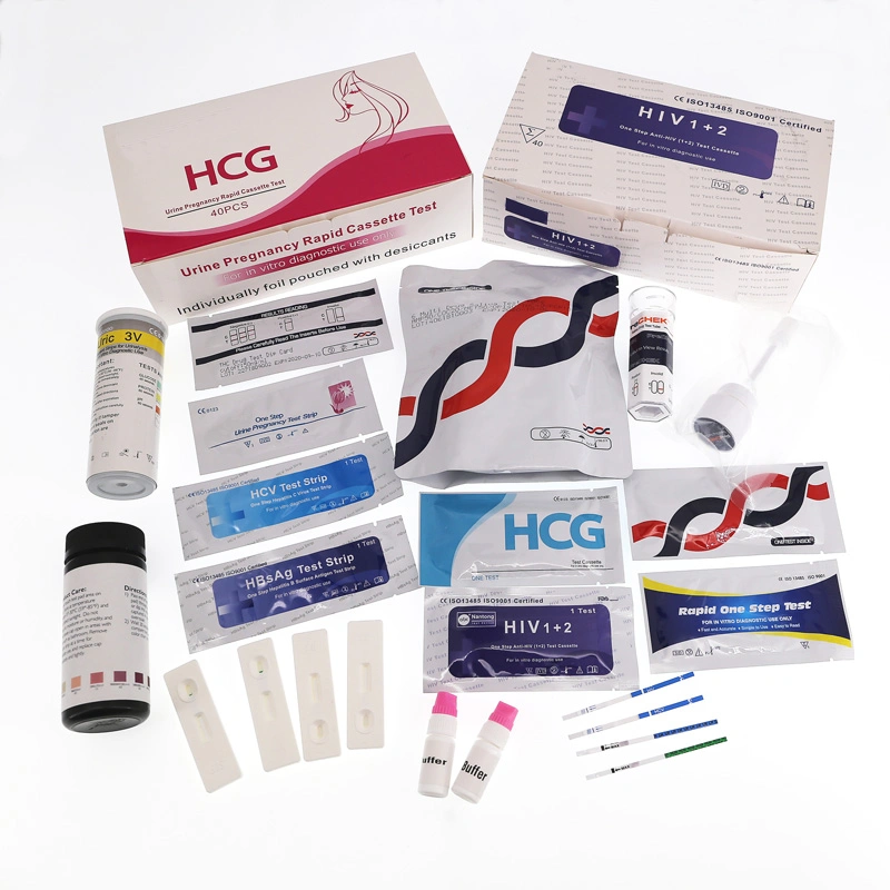 HCG Schwangerschaft 2019 Virus Antigen Antikörper Troponin Dengue HP HBV HBsAg Schnelle Blutzucker HCV-Antikörper HIV Malaria PF Elisa Kassettenstreifen Für Urintestkit