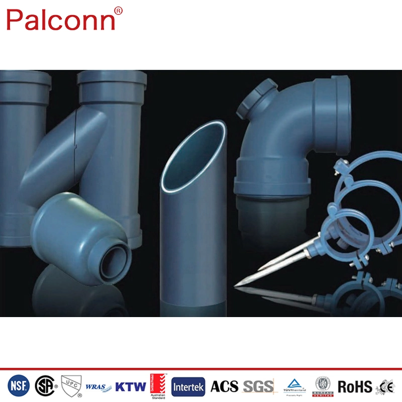 OEM Palconn Blue PP Soundproof Pipe Fittings PP Equal Tee for Drainage