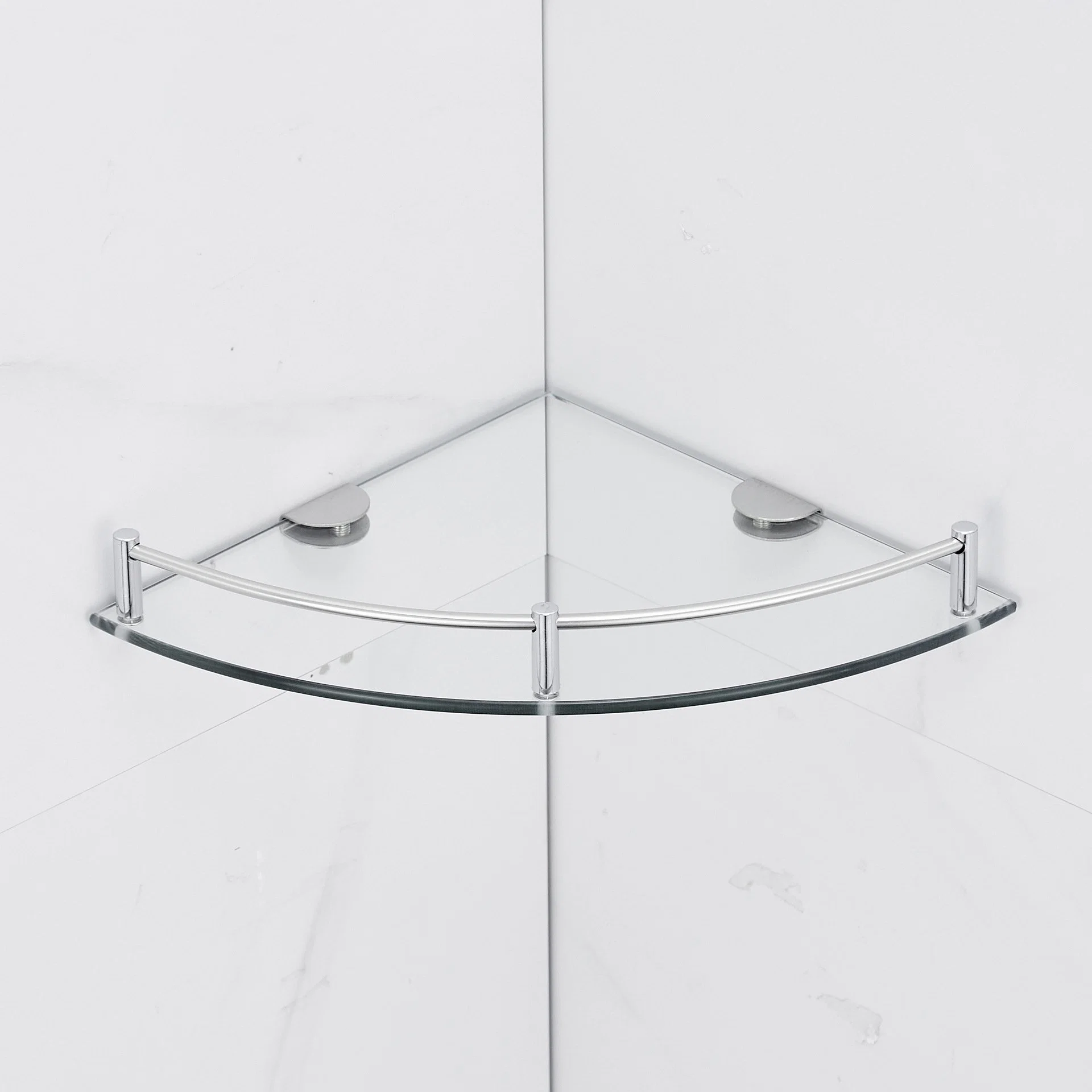 Cuarto de baño Soporte de estante de cristal estante estante esquina Ducha caja montado en pared Accesorios para el baño estantes estante de almacenamiento