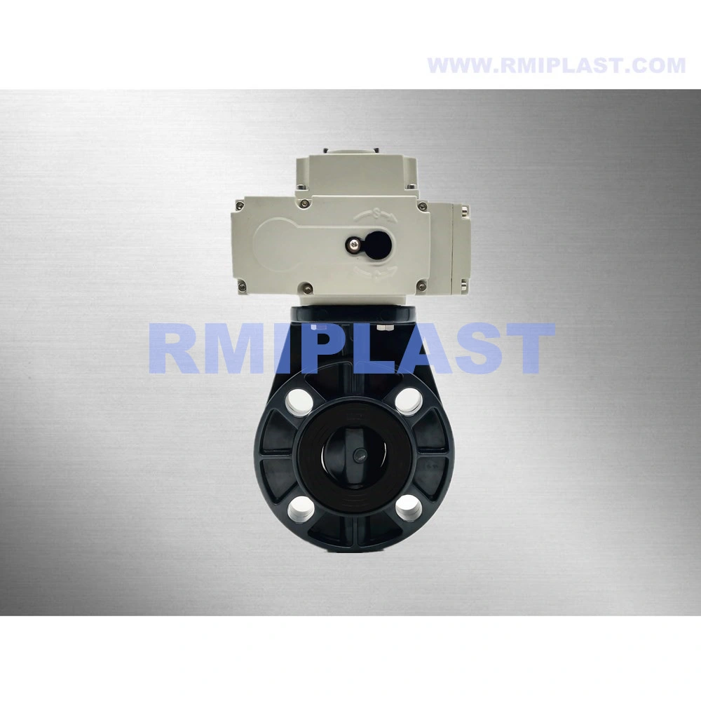 Plastic UPVC CPVC PP Pph PVDF Electric Butterfly Valve Wafer Lug Type 220V 380V 24V DIN Pn10 ANSI Cl150 JIS10K BS ISO on off Type Smart Control 4-20mA