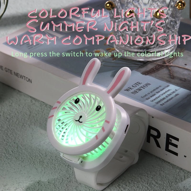 Mini Watch Fan niños portátil silencioso Ventilador eléctrico Reloj USB Carga de Verano radiador de múltiples colores Ventilador de viaje exterior Aire refrigerador