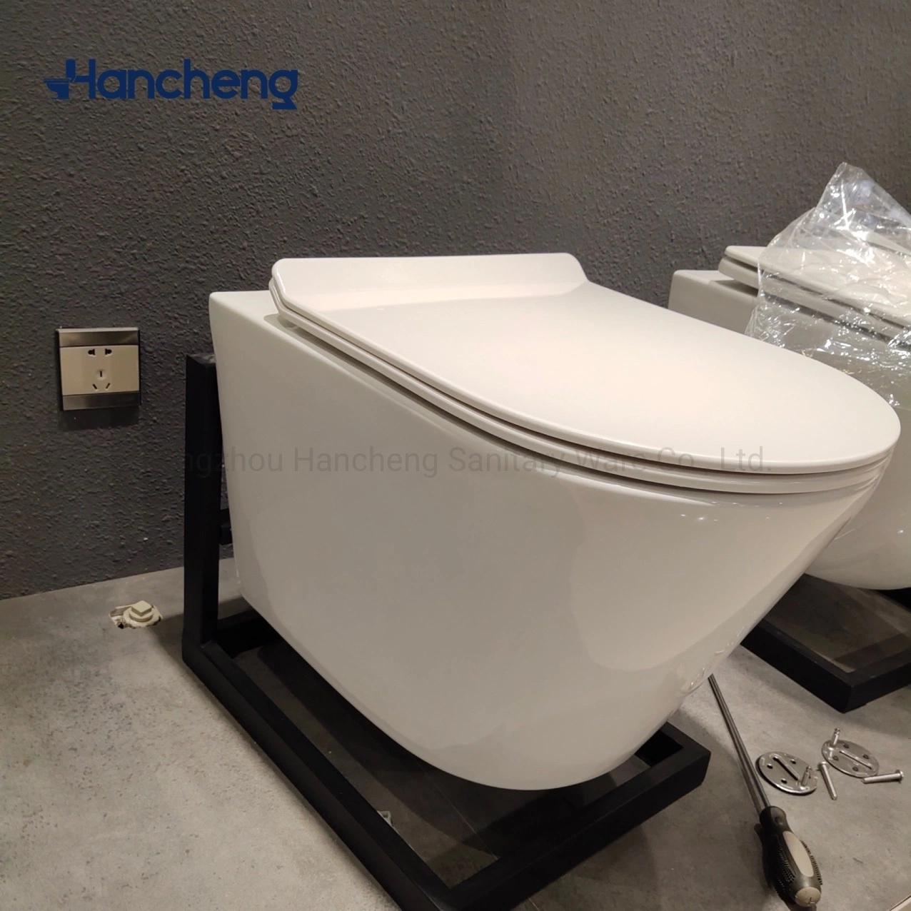 Hancheng Badezimmer weich Schließen Toilettensitz - U Form Ultra Schlankes Design - Schnellverschluss - 360 x 425 x 23mm