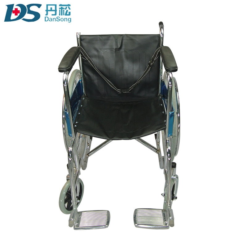 Medical Furniture Lightweight Leather Adjustable Maunal Wheelchair for Old People