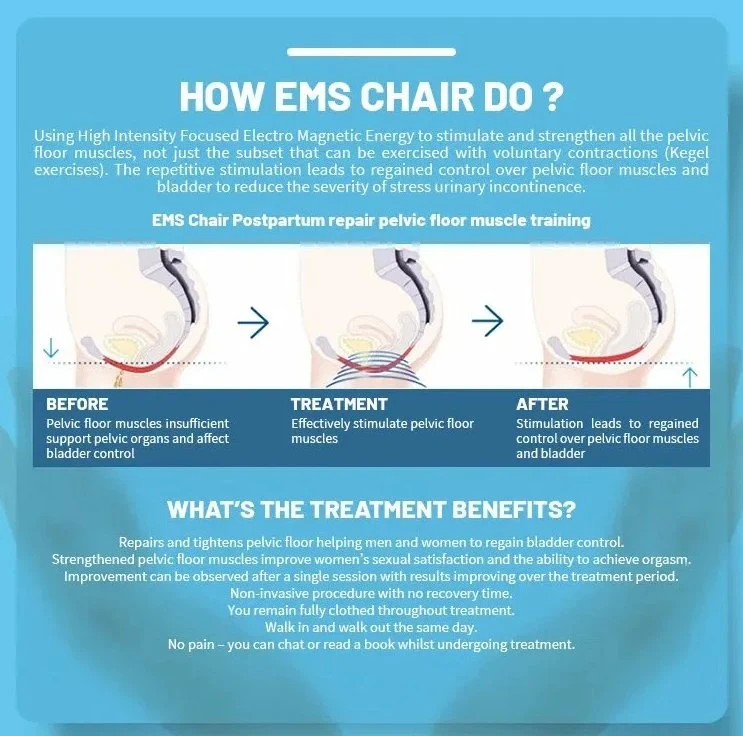 Chaise de plancher pelvien pour la réparation post-partum Arrêtez les fuites urinaires Exercice EMS Entraînement musculaire Resserrement vaginal Santé.