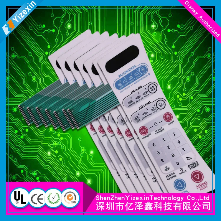 China fábrica LED personalizados do circuito de PET do teclado de membrana Interruptor do Teto