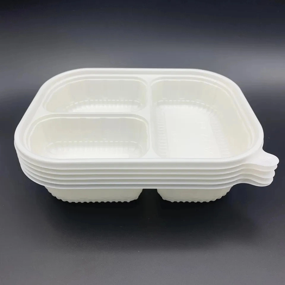 Wholesale Eco-Friendly PLA Green Compostable Multi-Cell Split Take out Cornstarch Bento Lunch Box