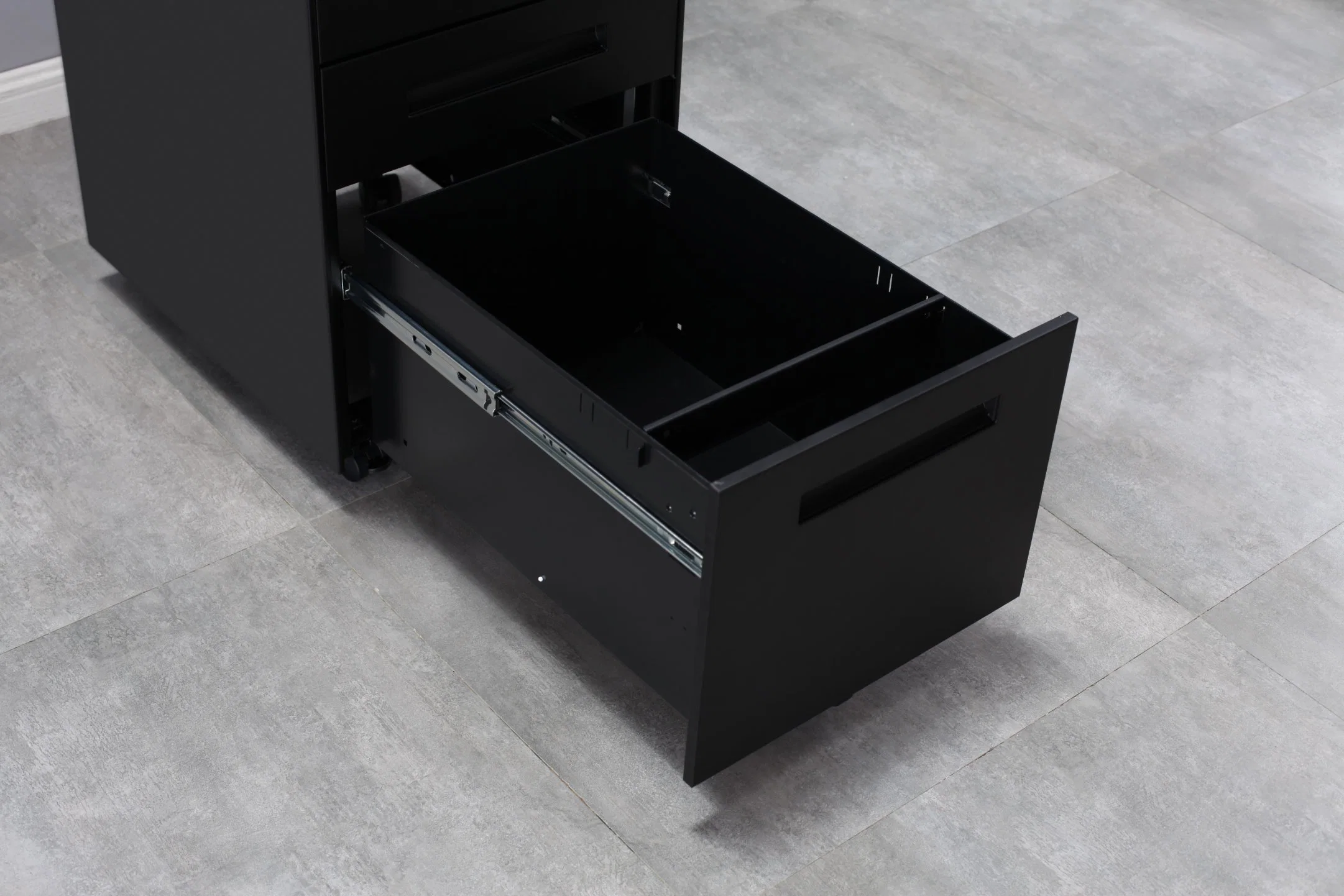 Modern Design Black Color 3 Drawer Pedestal Mobile 3 Drawer Cabinet for Storage