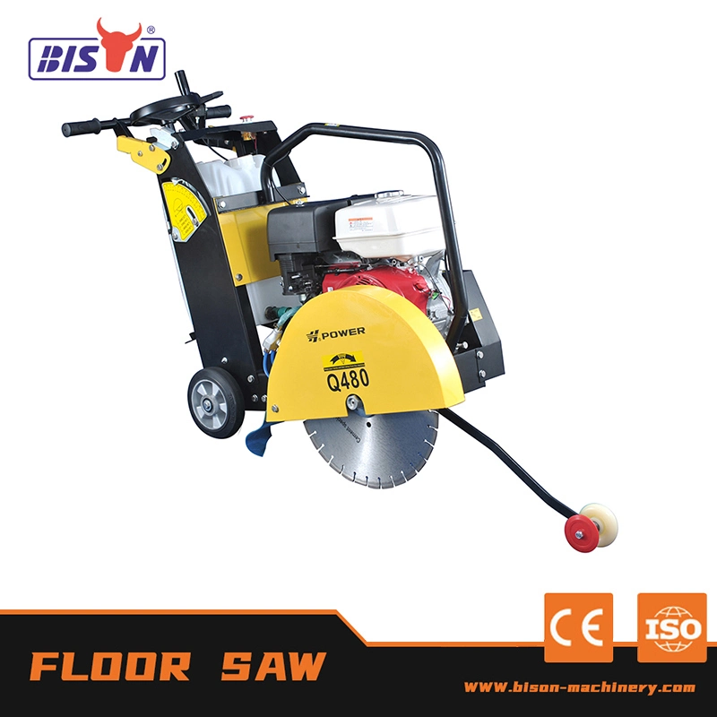 Bison Engineering Construction Machinery Walk Behind Diesel Gasoline Concrete Road Floor Saw Cutting Machine Price with Diamond Blades