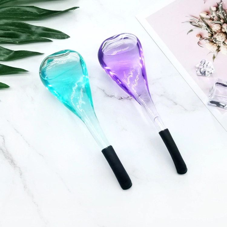 Nuevo estilo cuchara forma Alta-Borosilicato vidrio o tratamiento facial de acero inoxidable Globos de hielo