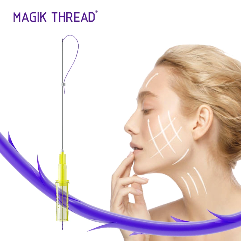 Pdo/Pcl/Plla Non Surgical Face Lifting Suture Thread with Needle/Cannula for Facelift