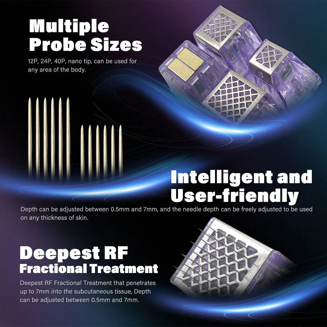 Remoção da cicatriz Morpheus 8 rejuvenescimento da pele secreta RF Microneedle cabeças Máquina