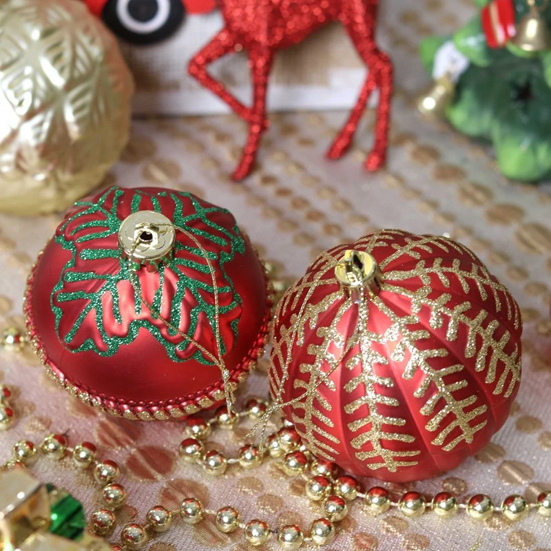 60PCS Glitter Print Decoration Deer Hanging Ball Baubles Waterproof Animal Christmas Ornaments