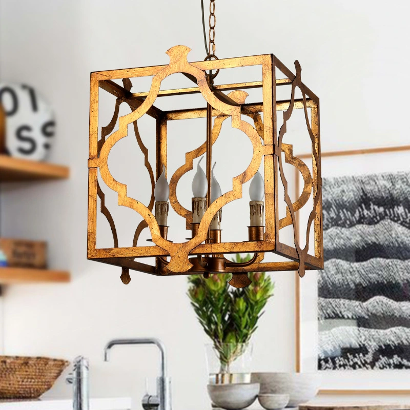 Rectangular Iron Chandelier for Indoor Home Lighting (WH-CI-74)