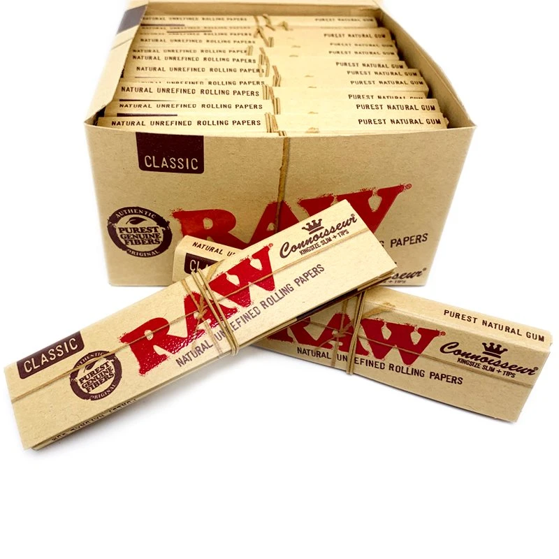 Raw Custom Golden/Silver Packing Kingslim 108*44mm Weed Rolling Papers Smoking