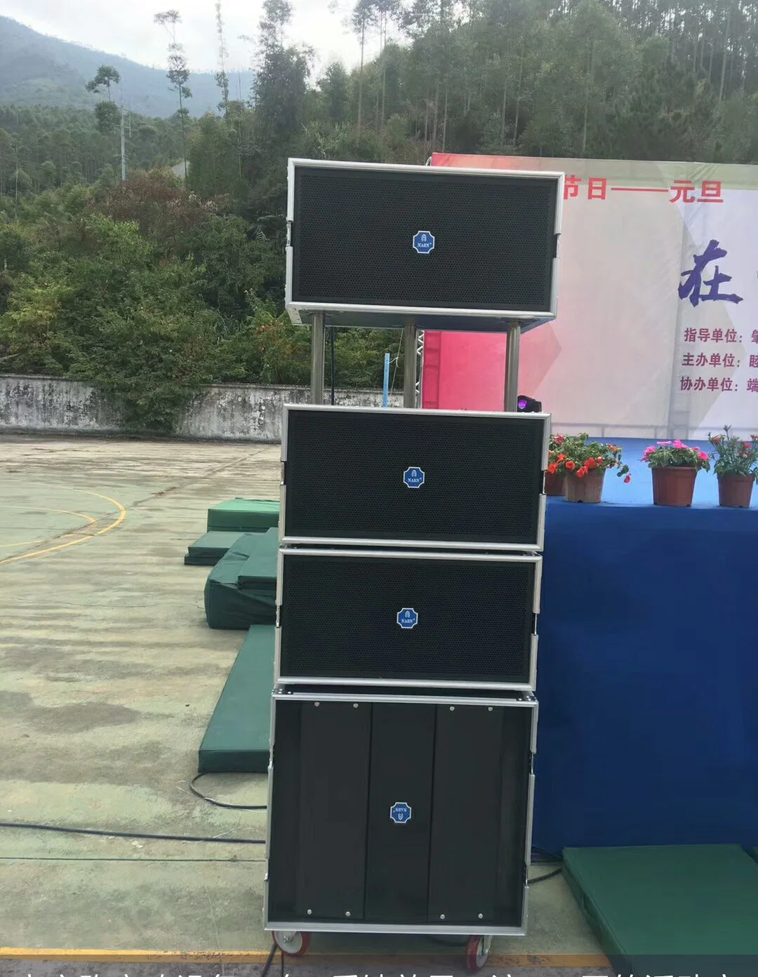 Portable Line Array Speaker 15 Inch Professional Outdoor Speaker with Flight Case Cabinet