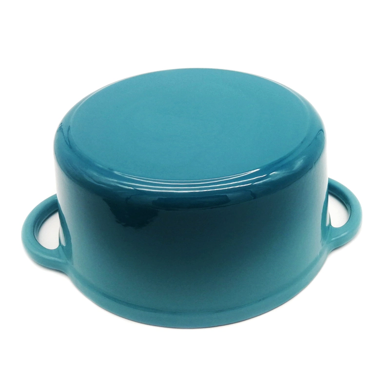 6qt Azul Cor Ferro fundido Holandês Forno caçarola Pot inoxidável Punho de aço