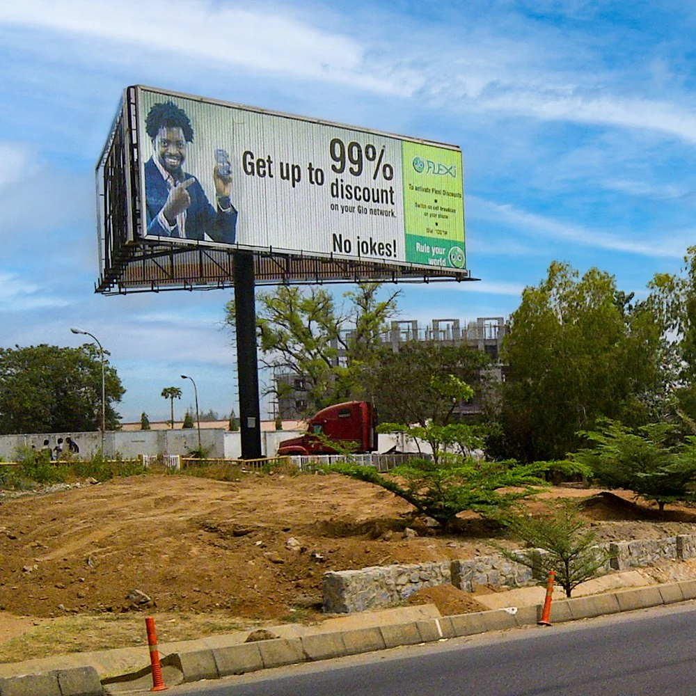 Outdoor High Pole Stand Advertising Aluminium Prisma Trivision Billboard