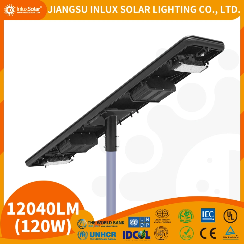All-in-One Integrated LED Solar Street Light Lamp-30W 40W 60W 80W 100W 120W for Main Road Highway with Motion Sensor