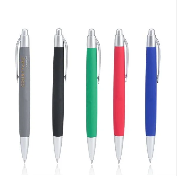 High Quality Plastic Ball Pen, Rubber Grip Ball Pen