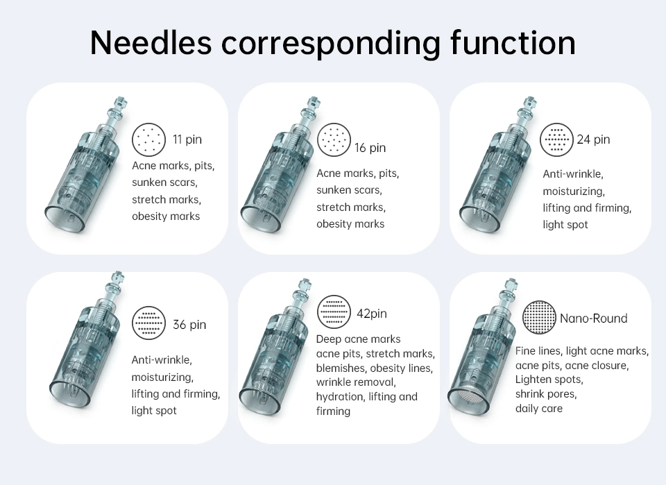 2022 New Design 6 Speed Black Microneedling Derma Pen