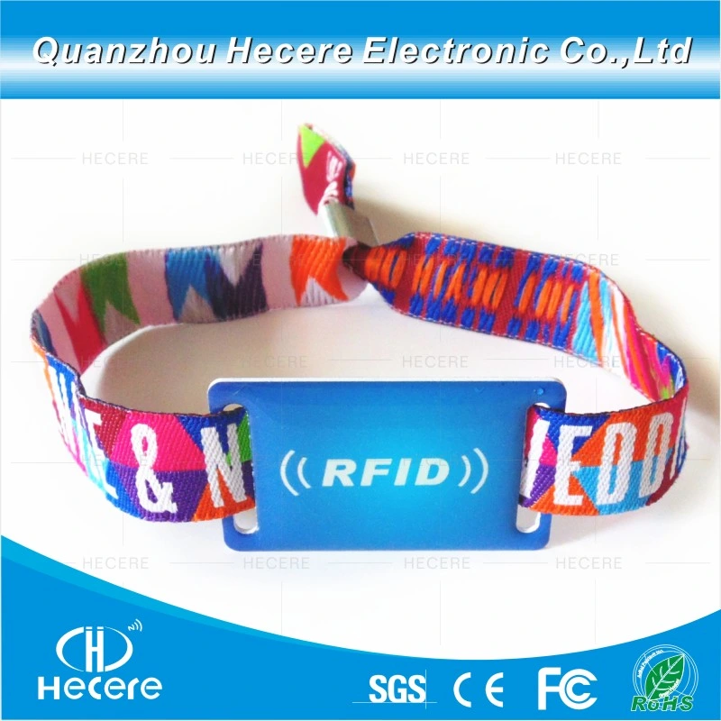 Anti-Removed Secure MIFARE Classic 1K Fabric Vinyl Wristband for Events