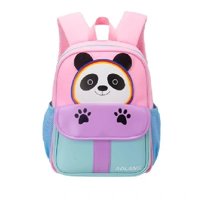 Three Colors 3-8 Years Old Children School Bag Cute Panda Pattern Kids Bag