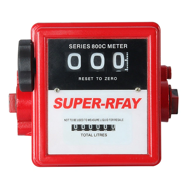 Mechanical Flow Meter FM-120 1" for Fuel Dispenser 4-Digit Diesel Gasoline Petrol Oil Gallon Liter Counter Gauge 1 Inch Analog Fuel Flow Meter