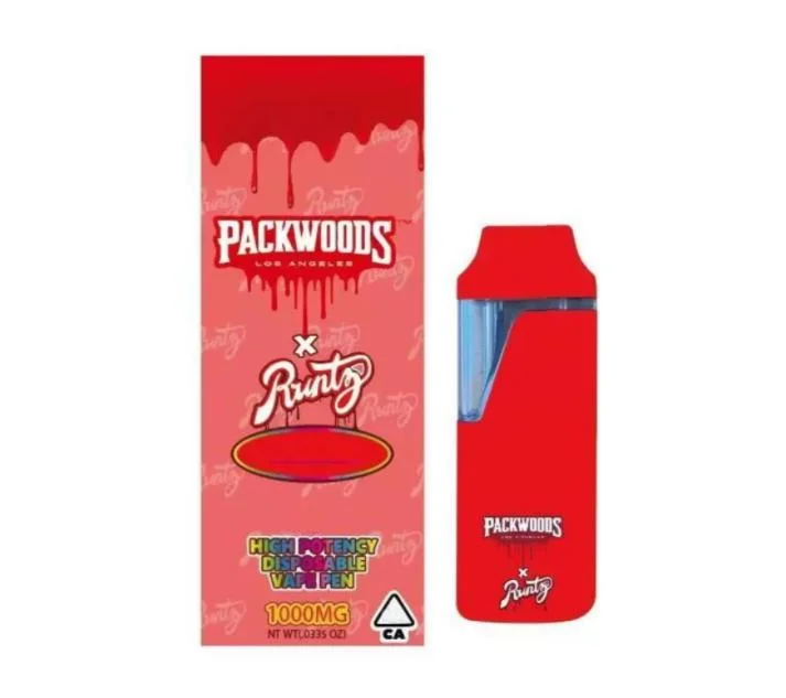 Runtz X Packwoods Stylos Vape Jetables 380mAh Cigarettes Électroniques Batterie Rechargeable Stylo Vape Vide 1ml Vaporisateur avec Emballage