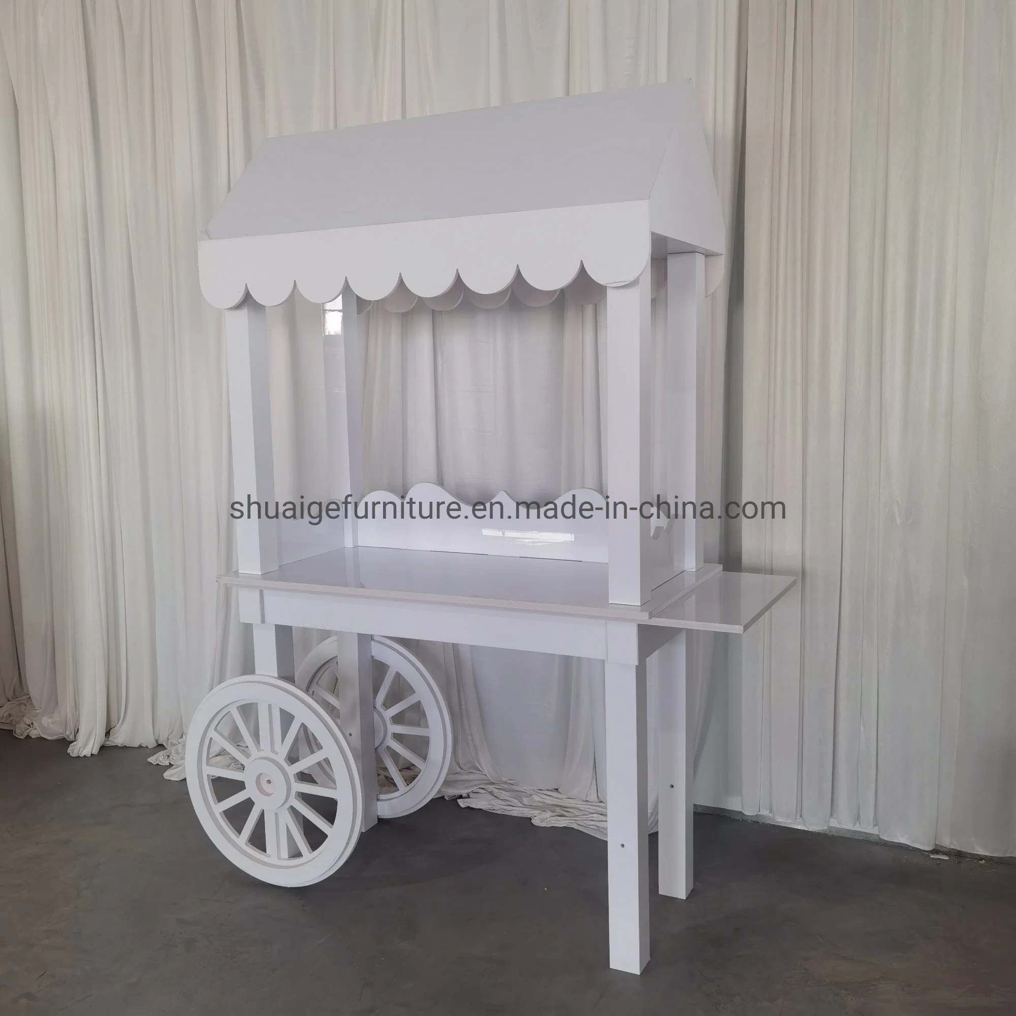 Hot sale Foshan Wedding Party Furniture Factory White PVC Candy Chariot