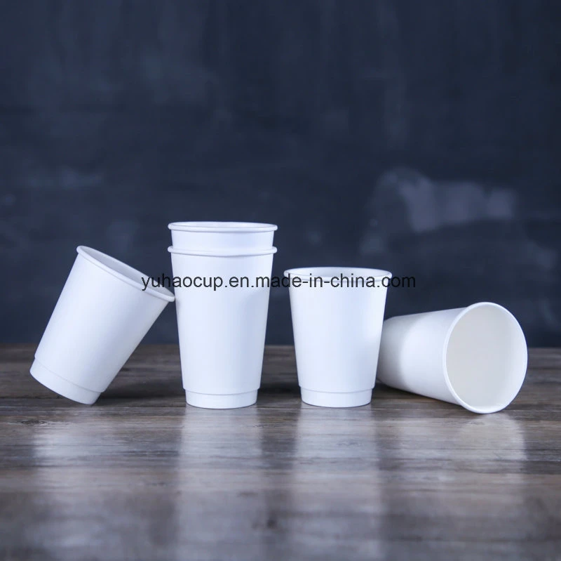 2019 Impreso personalizado 12oz café blanco de doble pared de vasos de papel